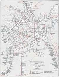 Схема транспорта Ленинграда 1935 г.