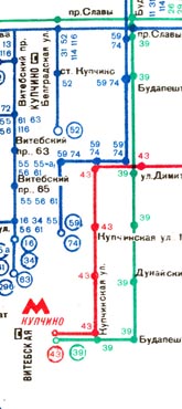 Схема Ленинграда 1974 года